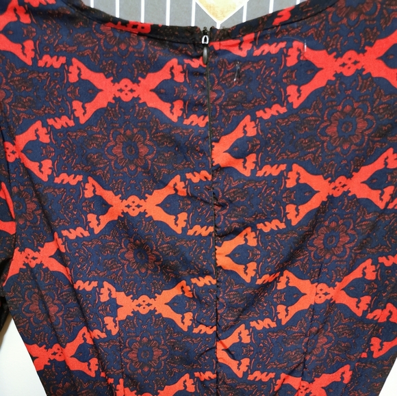 Navy Blue and Red Dress - Picture 2 of 5